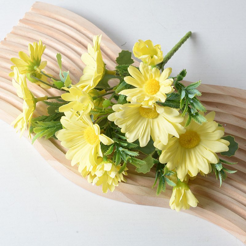 Flor artificial mango haz de sol crisantemo tela de seda pequeño mango ramo Margarita crisantemo holandés fotografía hogar boda accesorios de fotografía