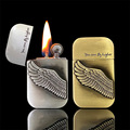 【帝诺】厂家直销个性创意浮雕锌合天使之翼砂轮煤油金属打火机