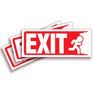 亚马逊热销自粘乙烯基出口标志贴纸EXIT安全出口逃生防水不干胶-阿里巴巴