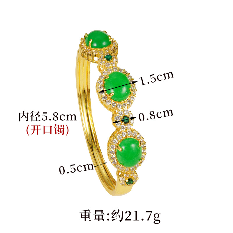 Nuevos productos Gufa Sha oro jade diamante brazalete de fijación patrón auspicioso Yiwu accesorios fábrica de joyas al por mayor