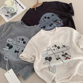 儿童T恤2026春夏男童日系卡通短袖宝宝小童宽松休闲打底T女洋气潮