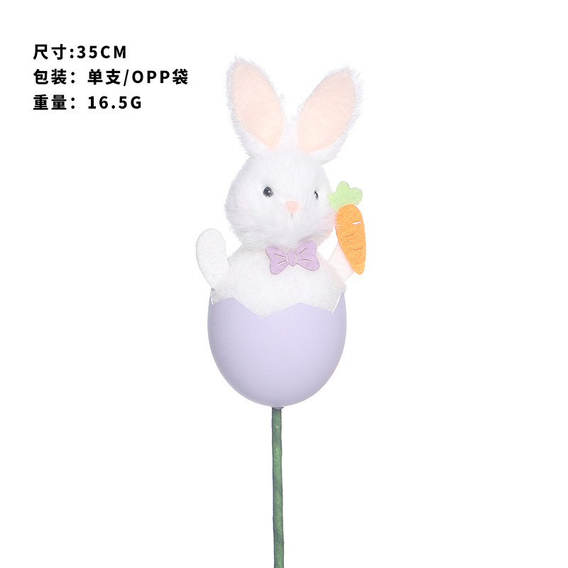 Conejito de Pascua cáscara de huevo hecha a mano decoración doméstica primavera de Pascua decoración de fiestas de Pascua suministros de Pascua