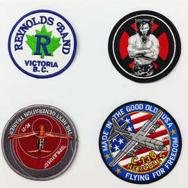 刺绣魔术贴定制服装徽章绣花标高端帽子刺绣补丁贴免缝背胶布贴