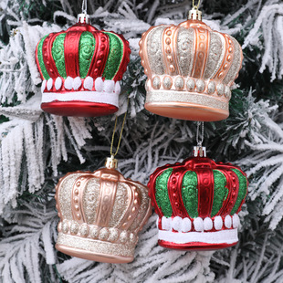 Cross-Border Christmas Plastic New Special-Shaped Pendant Crown Shape Christmas Tree Pendant Decoration Home Event Decoration