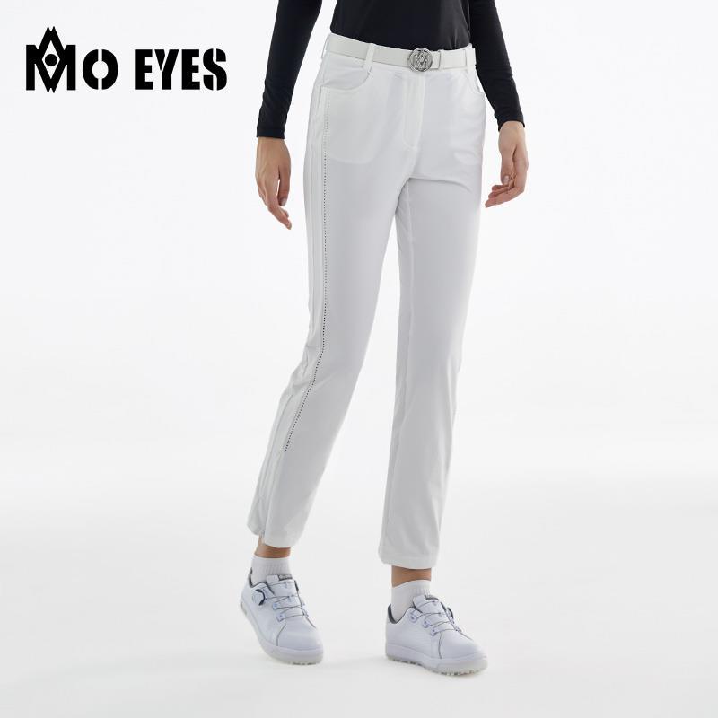 Quần dài thể thao golf nữ Moyes ống đứng có lỗ thoáng khí khóa kéo — M23KUZ005-màu trắng, M23KUZ005-Đen