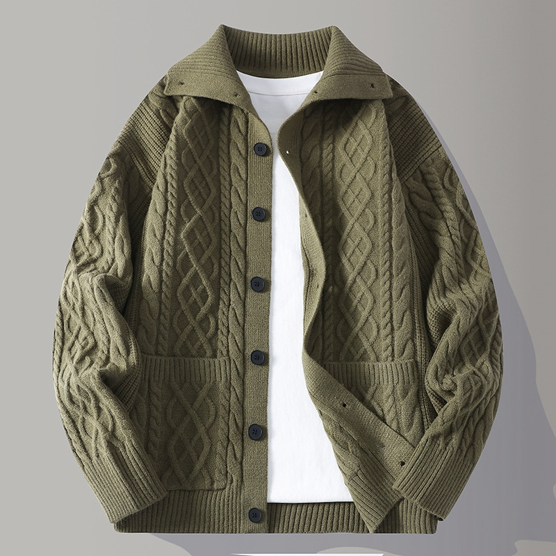 Southeast Asia Export Dropshipping [New Style] 2025 Autumn and Winter Fashionable Casual Sweater Cardigan Men's Hot Style