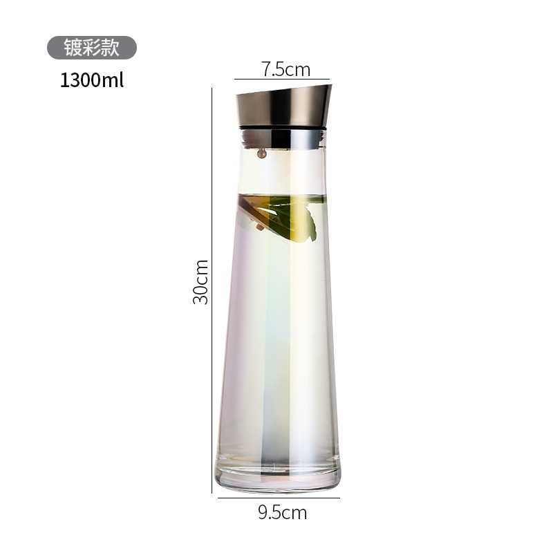 Hervidor frío resistente a altas temperaturas de vidrio para amarrar hervidor de agua frío de gran capacidad grueso a prueba de explosiones