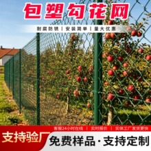 包塑勾花网篮球场围网安装框架式PE包塑护栏网体育围栏操场防护网