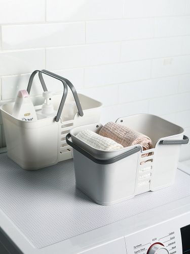 444Z wholesale portable bath basket bathroom bath basket student bathhouse plastic bathing and washing blue storage basket bathing