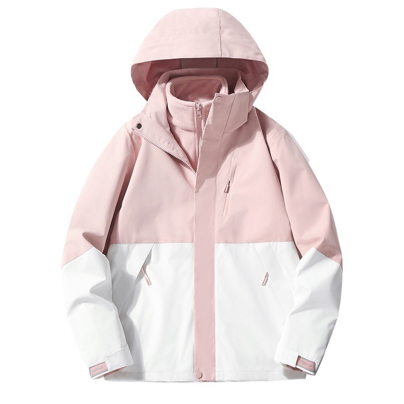 하이 퀄리티 충전 의류 커플 남녀 야외 그래 핀 3 대 1 분리 가능한 2 조각 방풍 및 방수