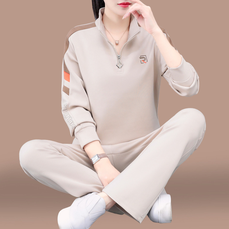 早秋卫衣运动套装女2025新款春秋时髦时尚洋气宽松显瘦休闲两件套|undefined