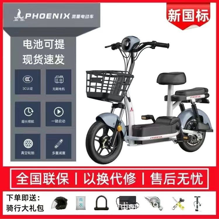 Phoenix nueva bicicleta eléctrica estándar nacional 48V viajeros hombres y mujeres adultos para caminar litio ligero coche eléctrico para padres e hijos