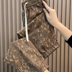 涼しいパンツ、アイスシルクパンツ、女性用夏用薄手花柄パンツ、女性用ゆったりカジュアルパンツ、9点レギンス、ハーレムパンツ、ブルマ