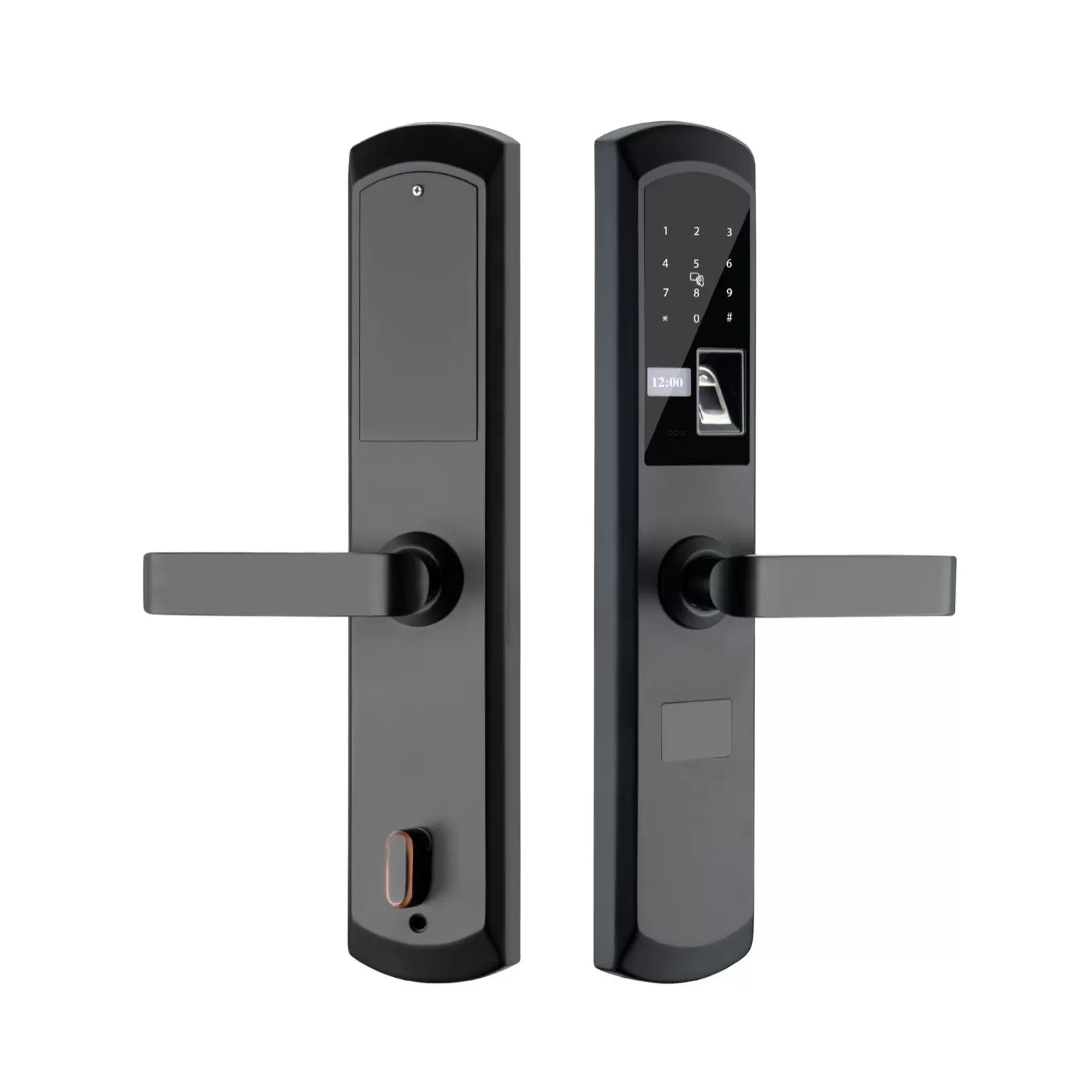 不锈钢防水指纹锁智能门锁耐寒抗冻室外防盗锁电子密码现代简约