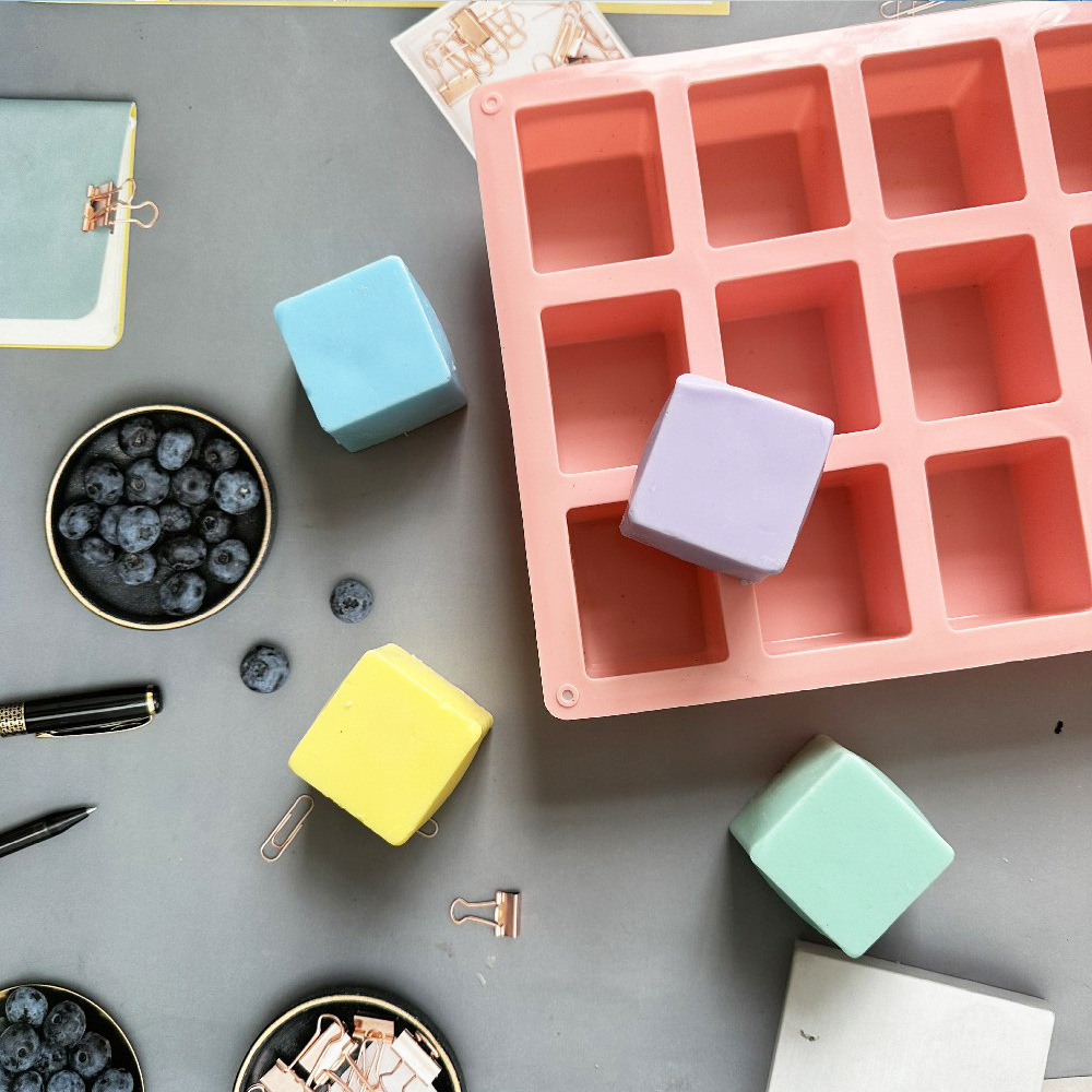 15 jabon rectangular 107 molde de silicona pastel helado pudín molde de postre jabón utensilios