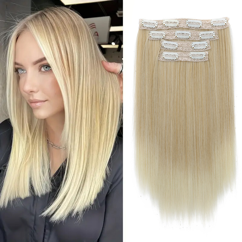 欧米のかつらの許昌のかつらの長いストレートのかつらの女性hairの4つのセットのカードの髪の化学繊維の髪の切れ|undefined