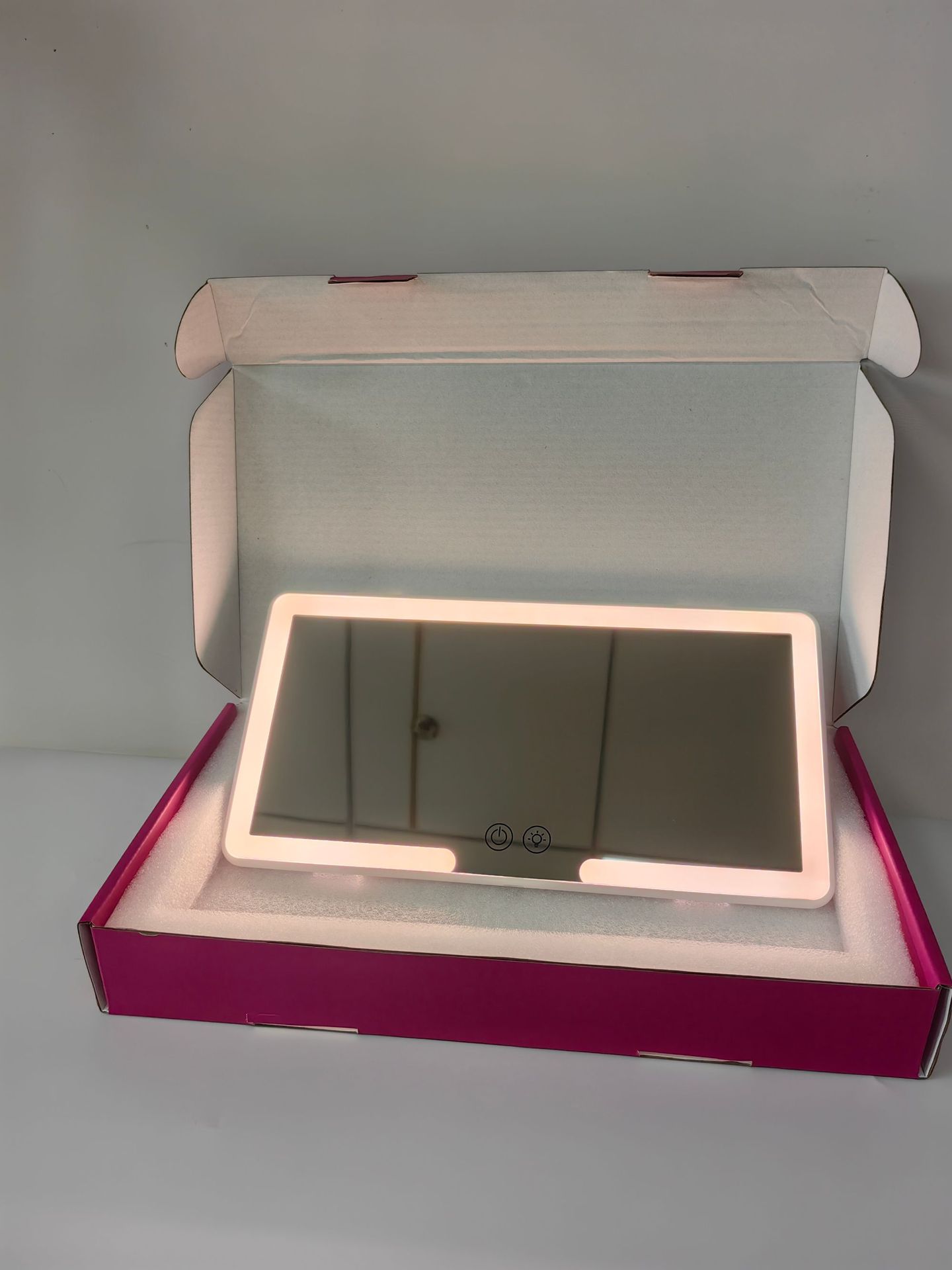 New Car Makeup Mirror Car Square Makeup Mirror C-Shaped High-Definition Mirror Sun Visor with Led Light Makeup Mirror