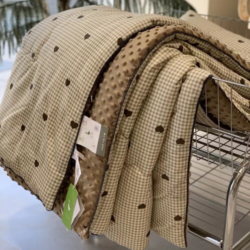 South Korea exports large goose warm velvet beanie quilt machine washable ins retro small floral cotton spring and autumn soybean quilt core