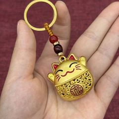 レトロ模造チベットシルバー中空招き猫ペンダントロングセーターチェーンペンダントネックレスキーホルダージュエリーアクセサリー卸売