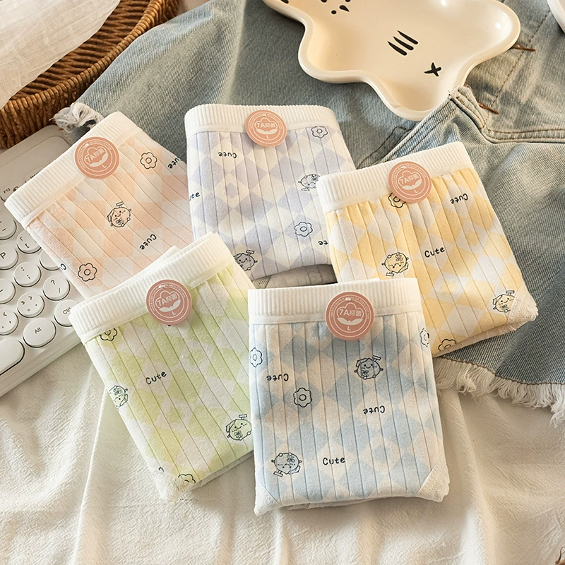 7A нижнее белье из чистого хлопка 325, женское нижнее белье из чистого хлопка, хлопковые бесшовные трусы со средней талией, нижнее белье для девочек из чистого хлопка