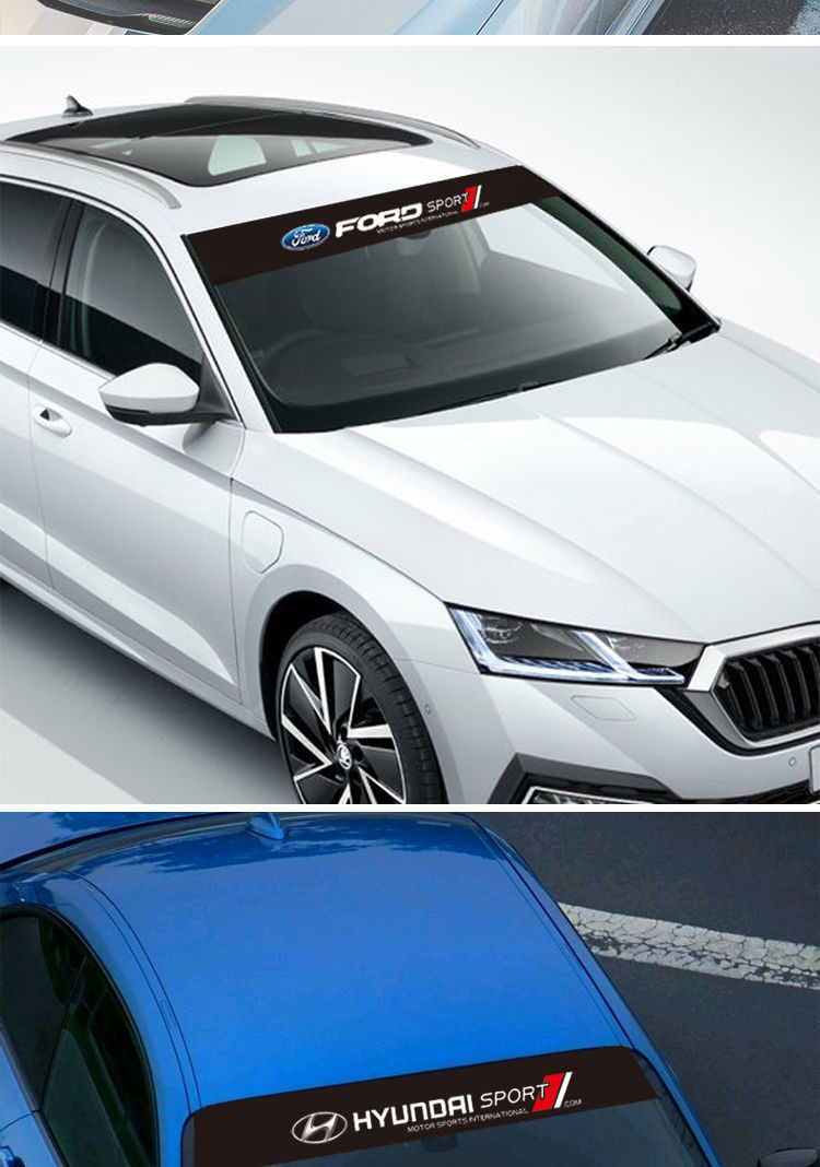 Customized Universal Stickers for Car Front Windshield, Decorative Stickers for Front Windshield, Sunshade Stickers, Light-Blocking Stickers, Modified Car Stickers