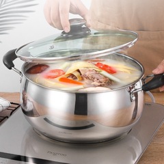 Thickened Non-magnetic Stainless Steel Soup Pot for Household Use, Mingzhu Pot, Rice Cooker, Milk Pot, Gas Stove Stainless Steel Pot, Induction Cooker Pot