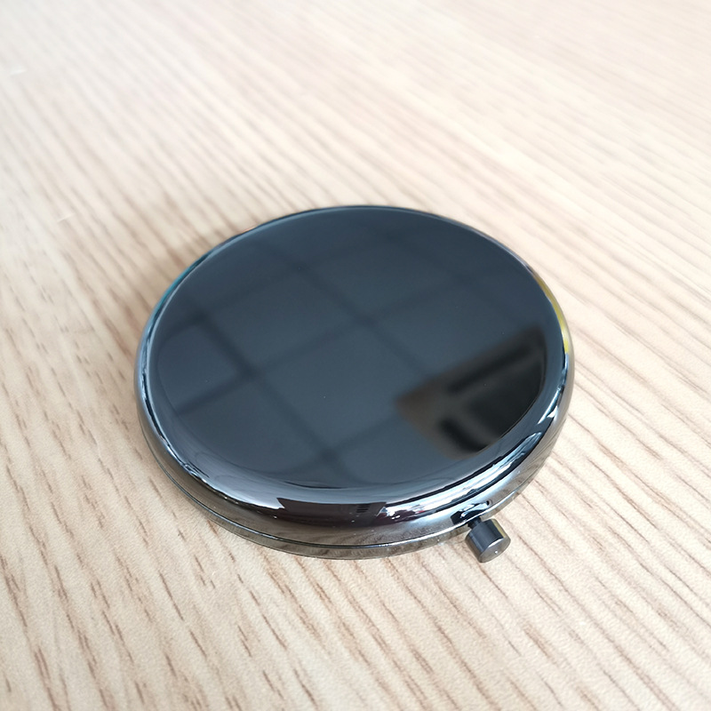 El espejo pequeño de doble luz plegable de metal de alta gama se puede grabar con el logotipo y el espejo de maquillaje portátil de mano al por mayor