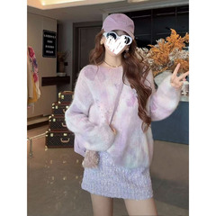 2025温柔甜美风减龄针织衫上衣女2025秋季新款高腰半身裙短裙套装