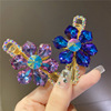 Sophisticated crystal, hairgrip, high-end hair accessory, hairpin, flowered, 8cm