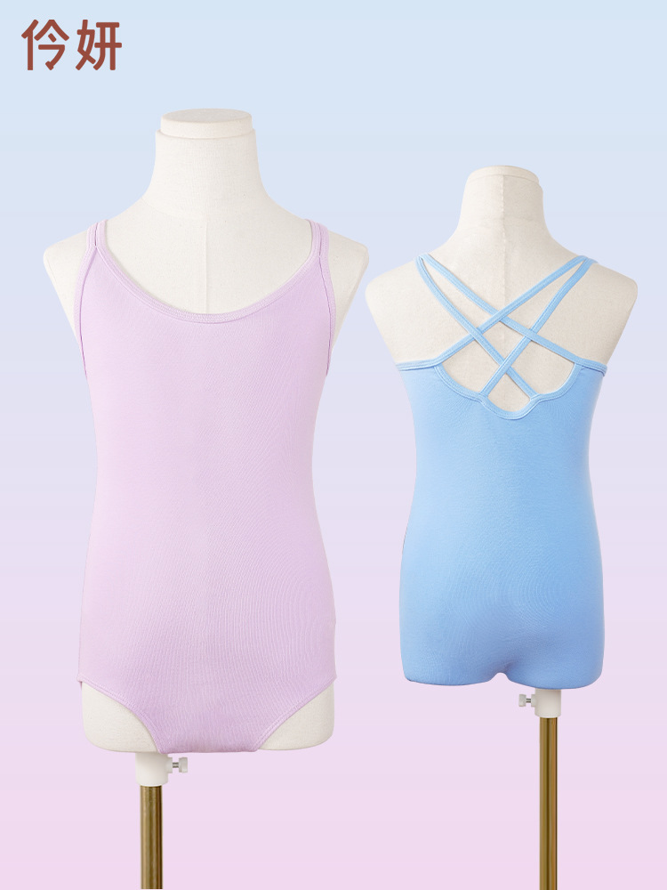 Ropa de baile para niños, ropa deportiva con tirantes de verano para niñas, ropa de baile china para niños pequeños, ropa de ballet, ropa de gimnasia sin mangas