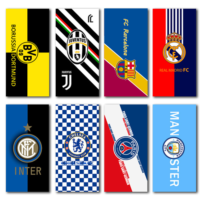 Sweat-wiping sports towel football fans souvenir Real Madrid Juve AC beach absorbent bath towel gym team