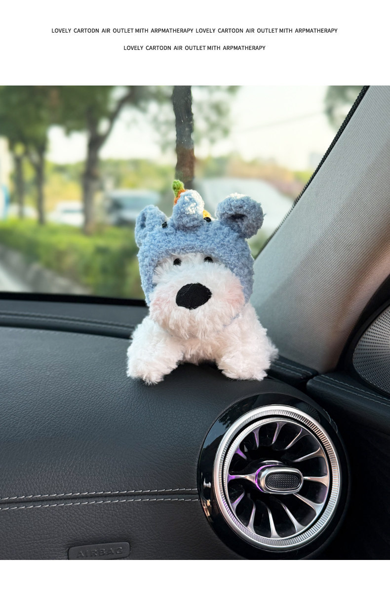 2026 New Car Ornament: West Highland Puppy Car Interior Decoration, Internet-Famous Cute Car Decorative Figurine