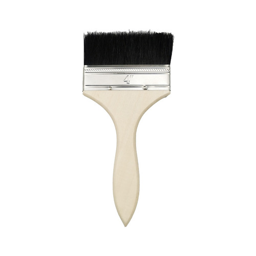 Disposable pig bristle brush, thin pig bristle brush for brushing fiberglass, wooden handle black bristle paint brush, machine brush oil bristle brush