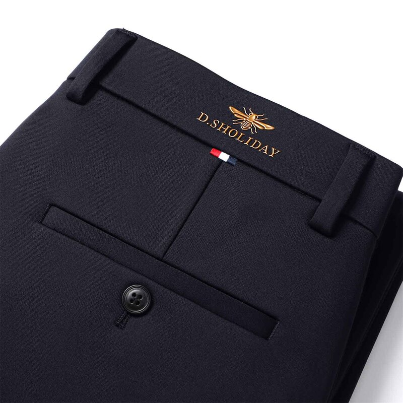 Autumn and Winter Men's Pants 2024 New High Elastic Straight Loose Pants fleece-lined Men's Casual Pants Business Pants