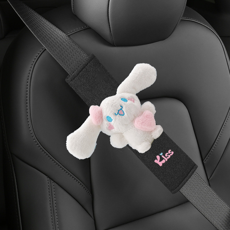 Car Shoulder Pads, Cute Big-Eared Plush Shoulder Pads, Car Dolls, Car Interior Decoration Seat Belt Protective Covers