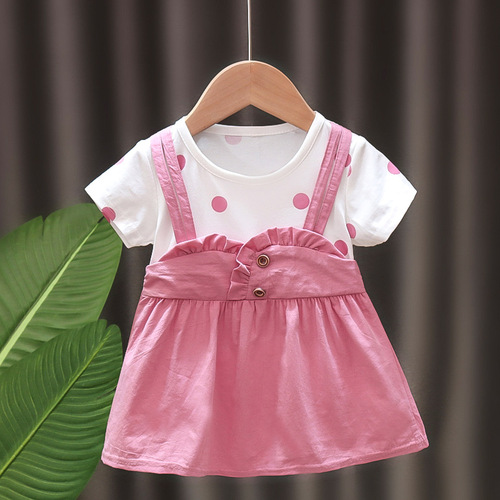 0-2 years old girl's dress, 1 girl baby summer short-sleeve dress, 2 infant children's princess dress, 3 toddler dress