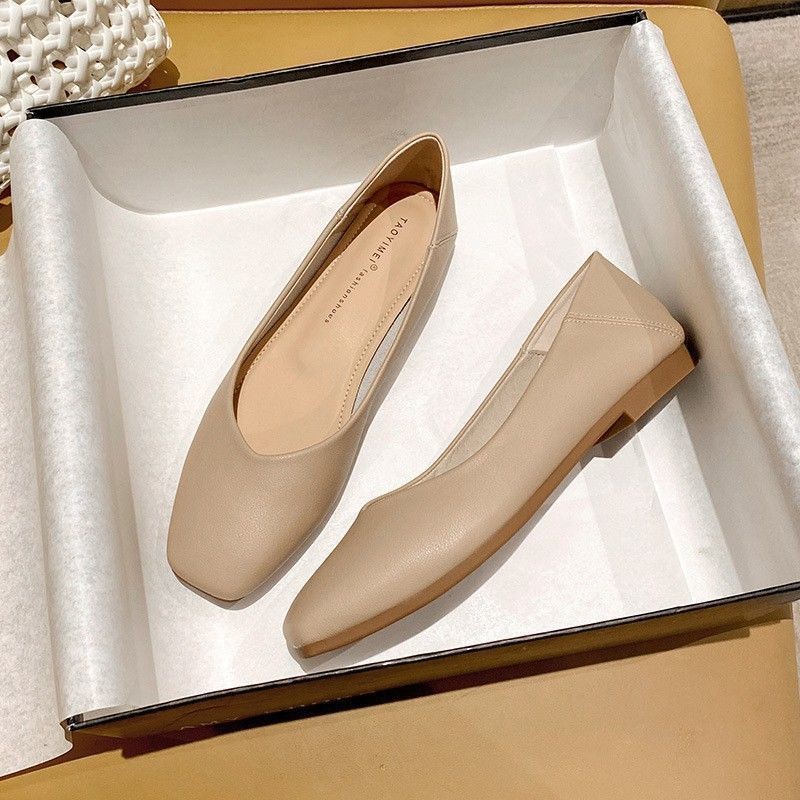 Zapatos planos de punta cuadrada para mujer, zapatos de trabajo para azafatas, cómodos para estar de pie mucho tiempo, zapatos de trabajo para mujer, zapatos de trabajo profesionales.