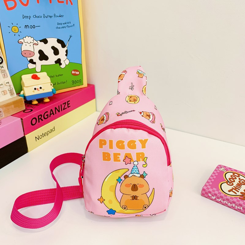 Bolsos de pecho de dibujos animados japoneses para niños y niñas encantadores carteras de cambio de bebé Capibara nuevas bolsas de impresión para niños