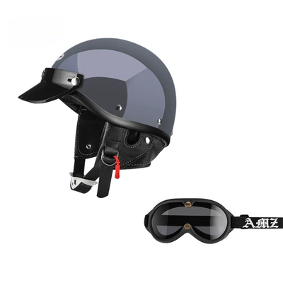 Style Retro Cruise Motorcycle Women's, Motosiklet dəbilqələri - xs-cement-gray-black-new-goggles-free-shipping-by-sf-express