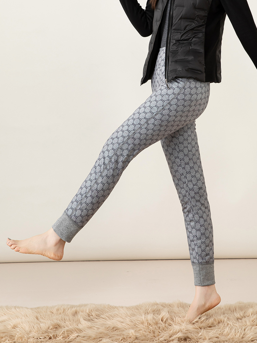 Quần legging nữ lót lông cừu cạp cao giữ ấm mùa đông — lưới