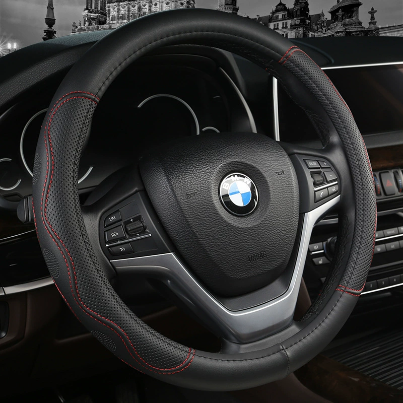 Автомобильный кожаный чехол рулевого колеса четыре сезона универсальный динамический волоконный тиснение