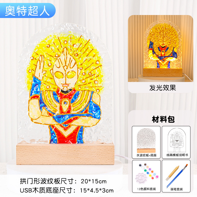 建国記念日手作りDIYガラス絵画ナイトライト手描き素材パッケージ愛国テーマイベント絵画クリエイティブギフト|undefined