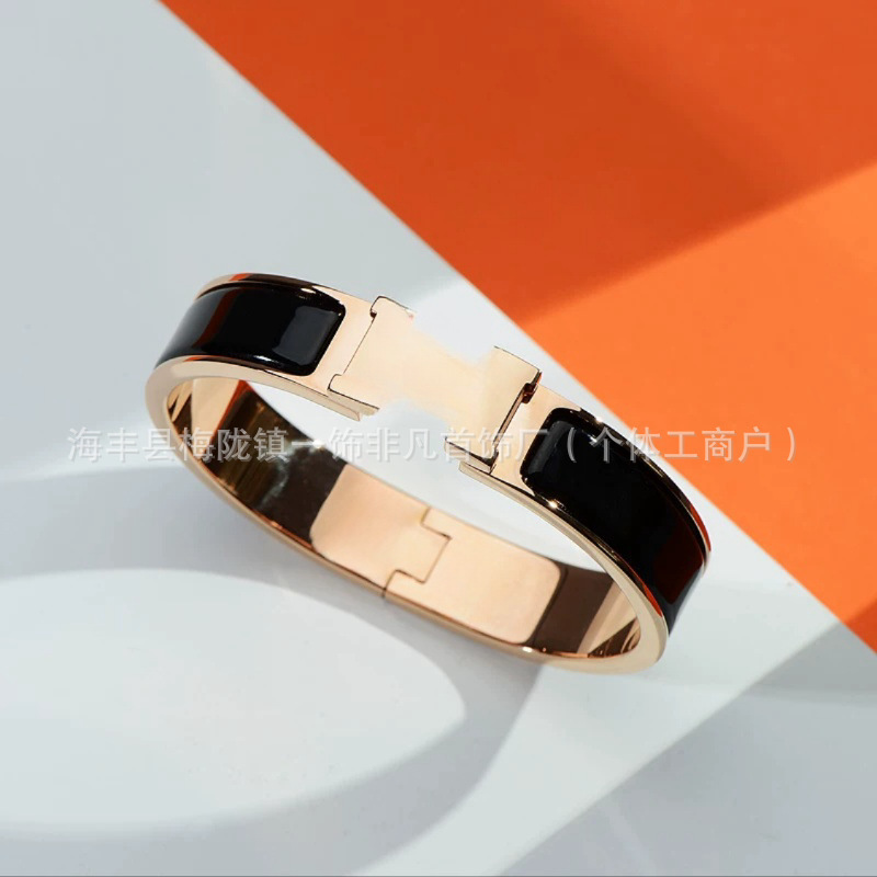 Aijia クロスボーダー精密高品質 H 文字クラシックブレスレットカラーエナメルブレスレットファッションホットスタイル工場直販|undefined
