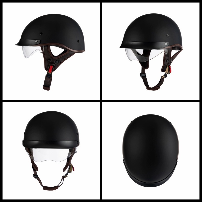 Electric Motorcycle Helmet Retro Half Helmet 3C Certified Fashionable Stylish Summer Sun Protection Cycling Scoop Helmet Factory Direct Sale