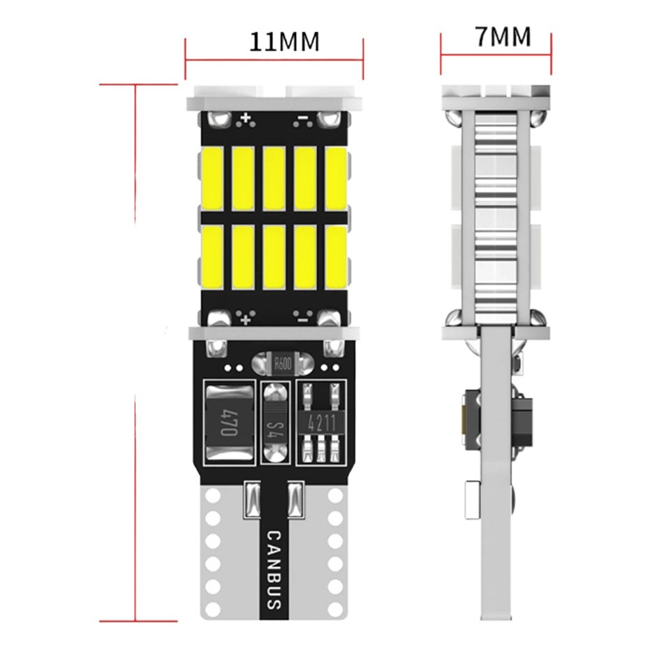 Coche LED ancho luz T10 decodificación diurna luz de lectura luz W5W 194 4014 26smd luz de la matrícula 12V