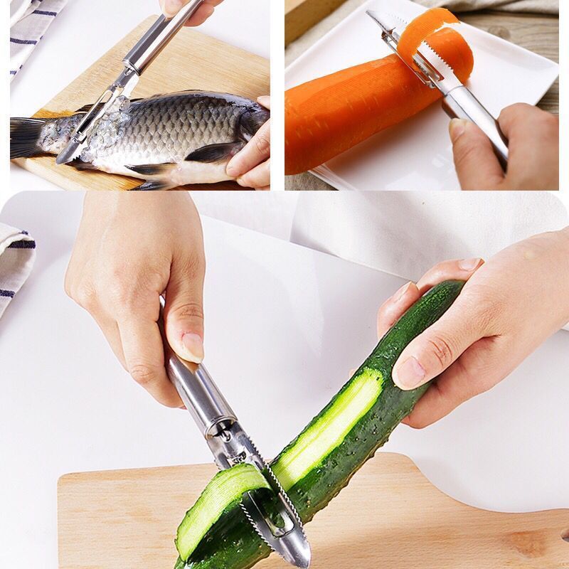Multifunction Fish Scale Peeler Stainless Steel Peeler Apple Cucumber Fish Scale Remover Potato Peeler