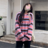 Lazy stripe Mink cashmere sweater Sweater Autumn and winter 2022 new pattern Plush jacket Pullover