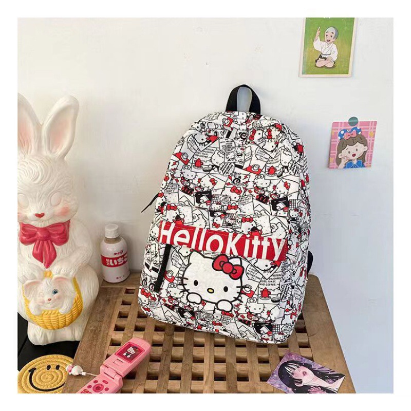 Good-Looking Hello Kitty Hello Kitty Schoolbag Female Junior High School and University Kt Cat Large Capacity Trendyy Backpack