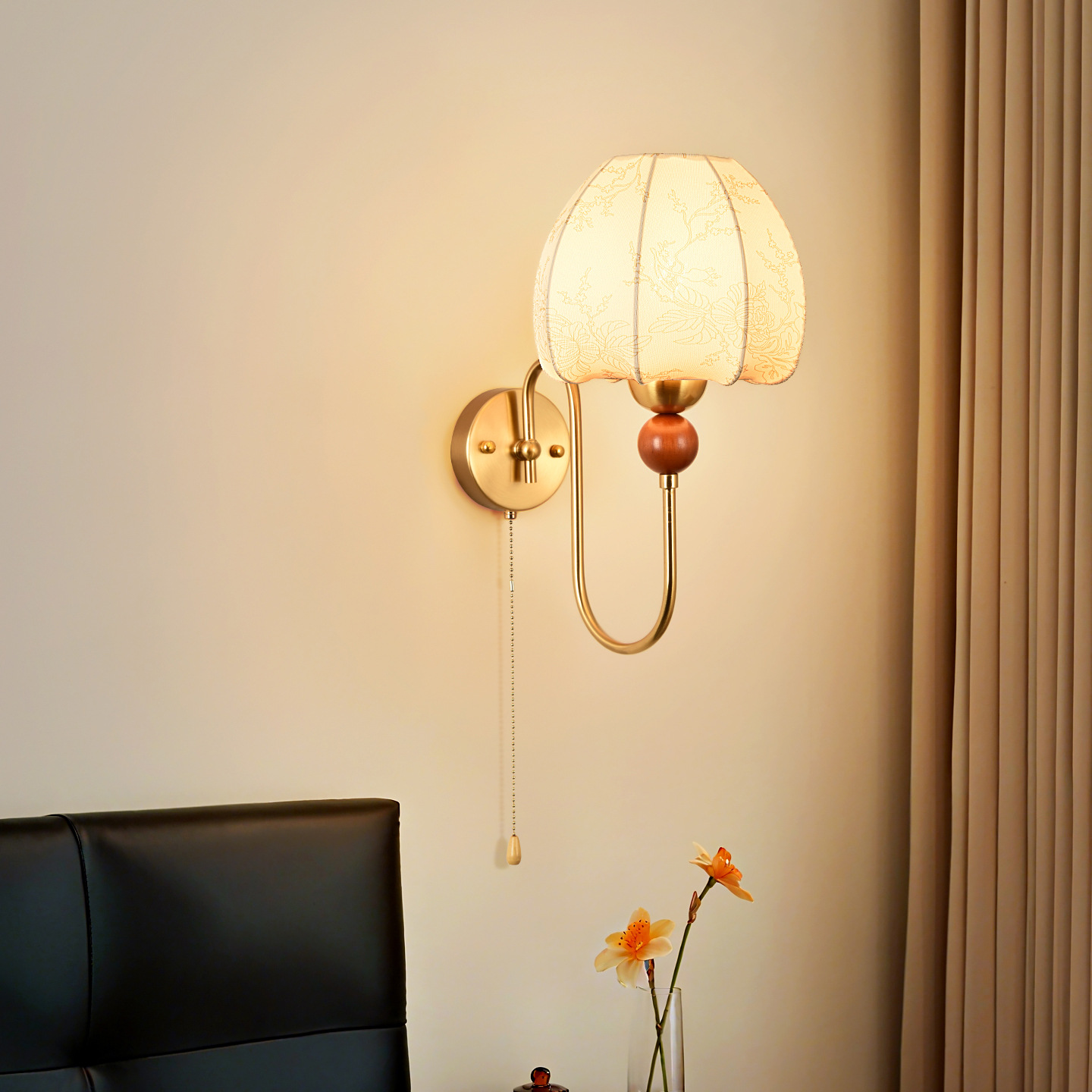 lámpara de pared dormitorio de protección de ojos lujo francés luz nórdica lámpara de pared de fondo de la sala de estar iluminación de pasillo antiguo L271