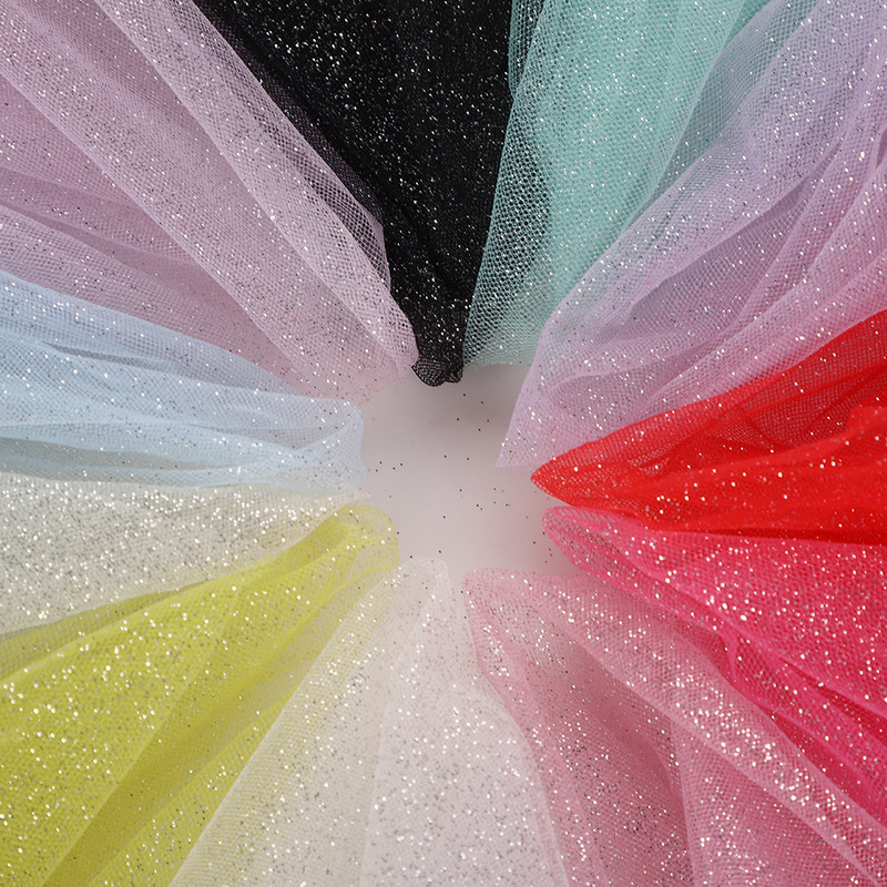 Sparkling Powder Sequin Mesh Fabric Wedding Dress Performance Clothing Gauze Props Background Cloth Tutu Skirt Mesh New